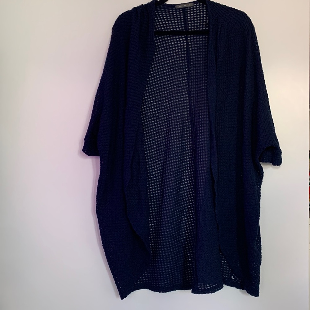 Suzy shier navy cardigan short sleeve